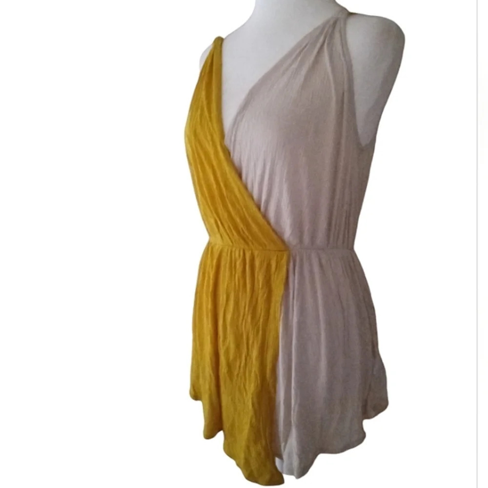 Free People Last Night Strappy Color Block Tank Top Size Small Sunglow Color - Picture 9 of 10